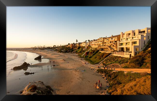 Luxury oceanside homes at Corona del Mar near Newport Beach Framed Print by Steve Heap