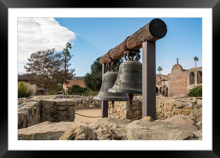 Ruins of old church in San Juan Capistrano mission Framed Mounted Print by Steve Heap