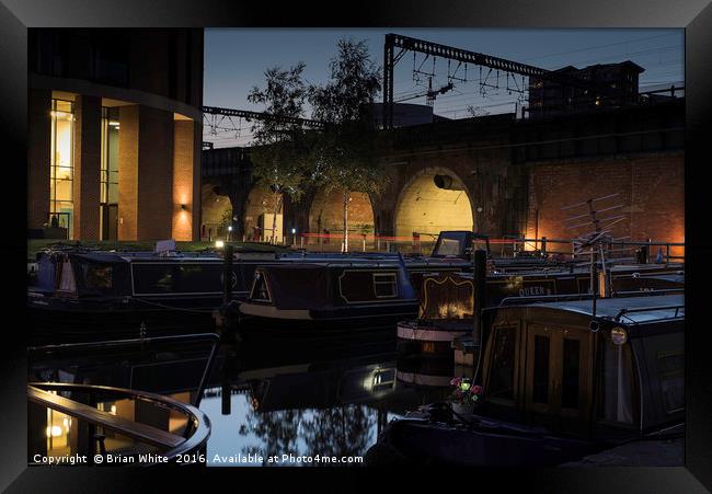 Granary Wharf, Leeds Late Evening Illuminations Framed Print by Brian R White