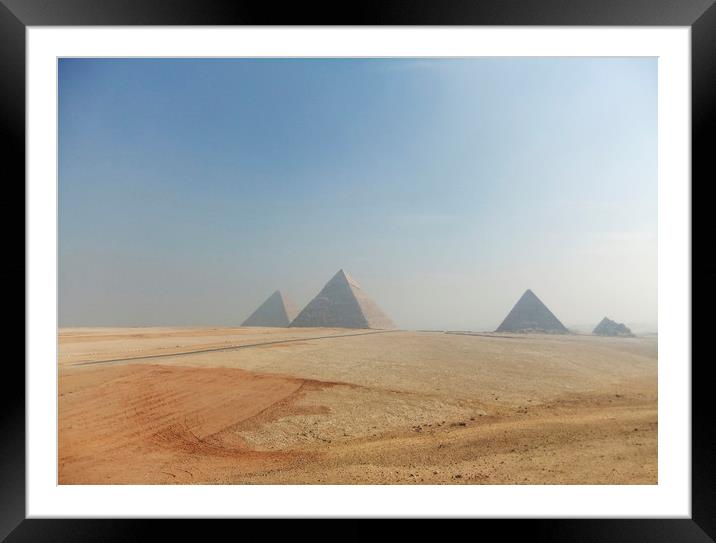 Pyramids on the Giza Plateau  Framed Mounted Print by Jackie Davies