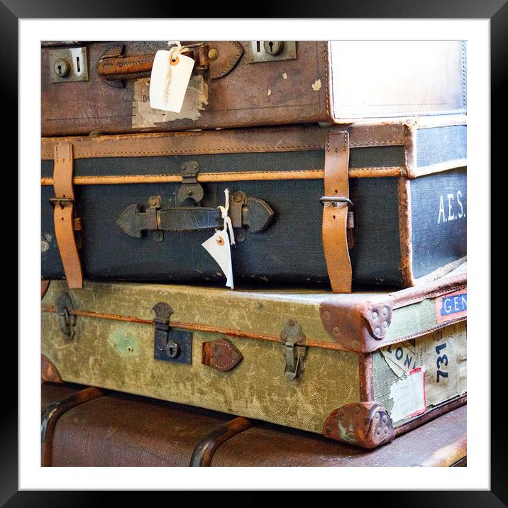 Vintage Luggage Framed Mounted Print by Jackie Davies