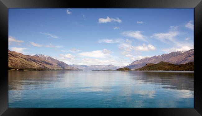 Lake Wakatipu in New Zealand Framed Print by Jackie Davies