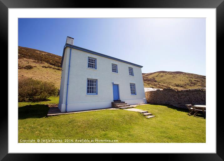 Idyllic White Cottage  Framed Mounted Print by Jackie Davies