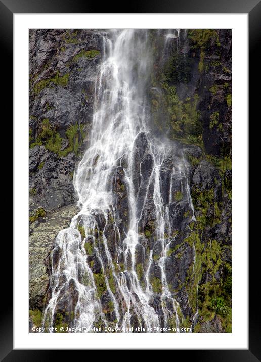 Waterfall Framed Mounted Print by Jackie Davies