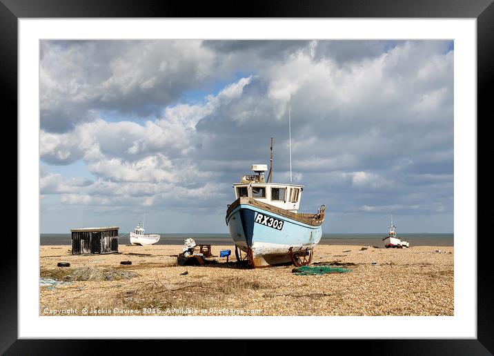 Fishing Boat at Dungeness Framed Mounted Print by Jackie Davies