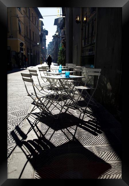 Street Cafe in Firenze Framed Print by Jackie Davies