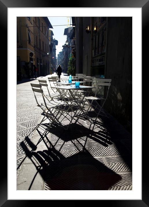 Street Cafe in Firenze Framed Mounted Print by Jackie Davies