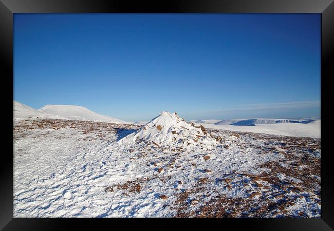 Pen y Fan snowscape Framed Print by Jackie Davies