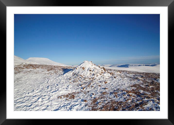 Pen y Fan snowscape Framed Mounted Print by Jackie Davies