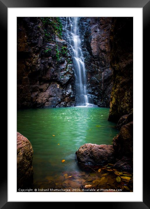 Handibhanga Waterfall Framed Mounted Print by Indranil Bhattacharjee