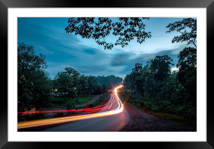 Blazing trails Framed Mounted Print by Indranil Bhattacharjee
