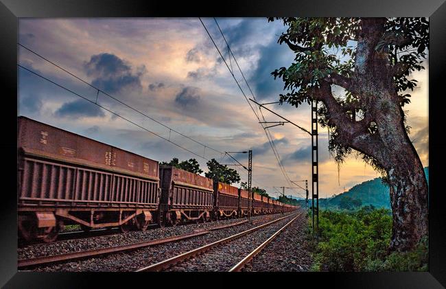 The train to horizon Framed Print by Indranil Bhattacharjee