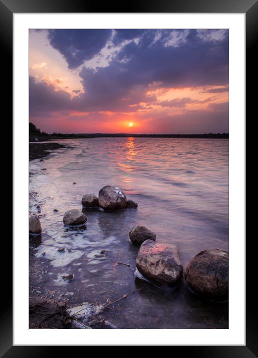 Sunset at the Lake Framed Mounted Print by Indranil Bhattacharjee