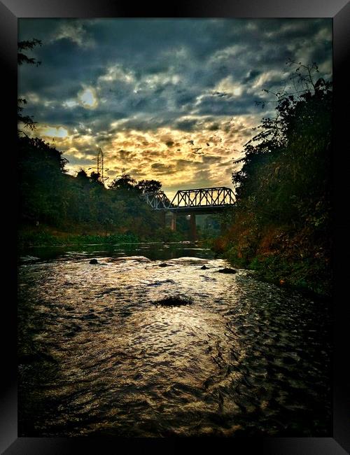 The Bridge on River Sona Framed Print by Indranil Bhattacharjee