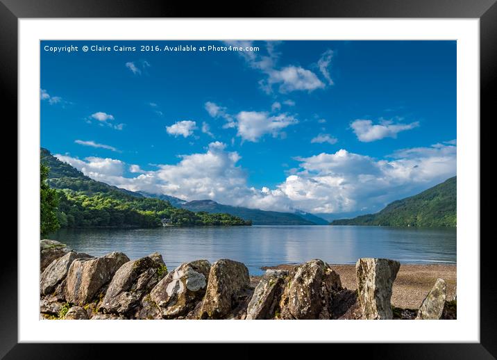 Sunny Loch Lomond Framed Mounted Print by Claire Cairns