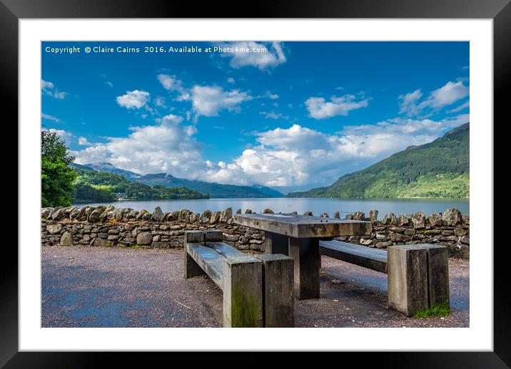Seat by Loch Lomond Framed Mounted Print by Claire Cairns