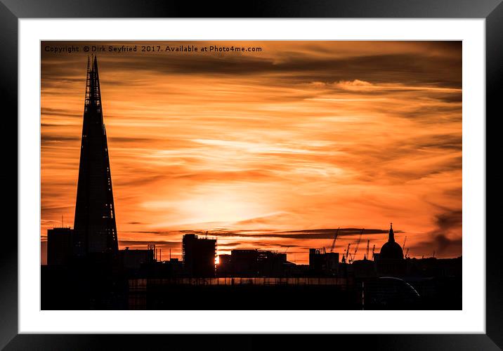 The Shard at sunset, london Framed Mounted Print by Dirk Seyfried
