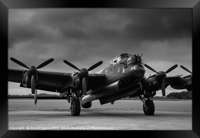 Avro Lancaster NX611 Just Jane  Framed Print by Anne Rogers LRPS