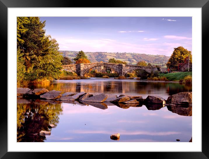 Bridge over River Conwy, Llanrwst, North Wales Framed Mounted Print by David Bigwood