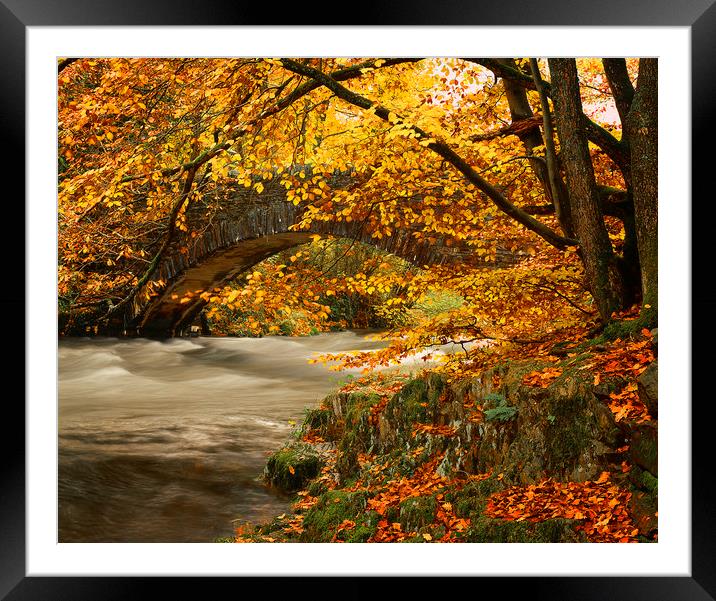 England: River Brathay at Clappersgate, Cumbria Framed Mounted Print by David Bigwood