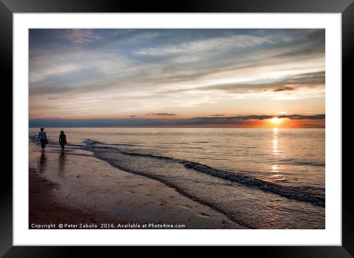 A Sunset Stroll Framed Mounted Print by Peter Zabulis
