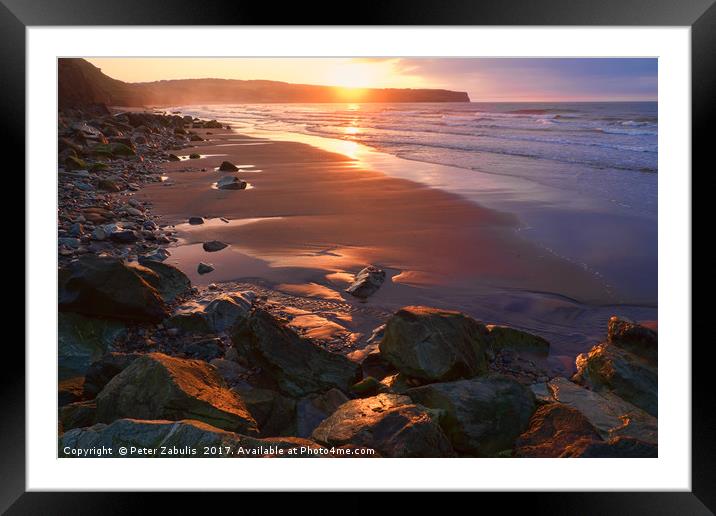 Evening Light at Whitby Framed Mounted Print by Peter Zabulis