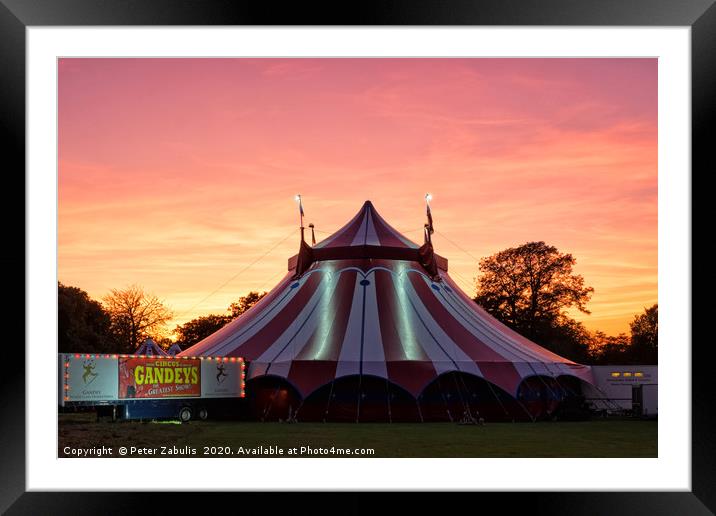 Sunset over the big top Framed Mounted Print by Peter Zabulis
