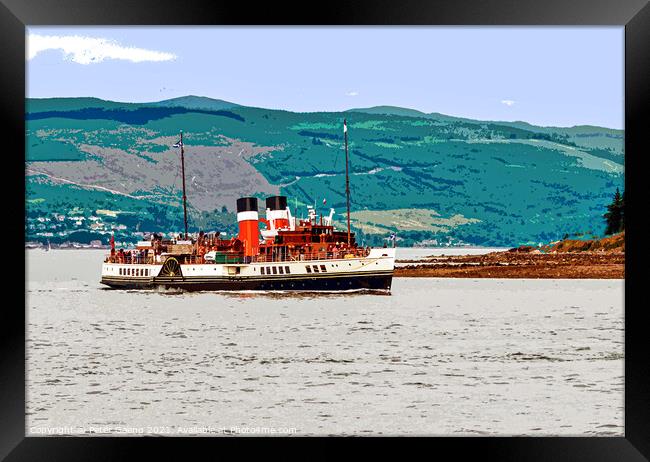 Ps Waverley Paddle Steamer in Largs - Scotland.  Framed Print by Peter Gaeng