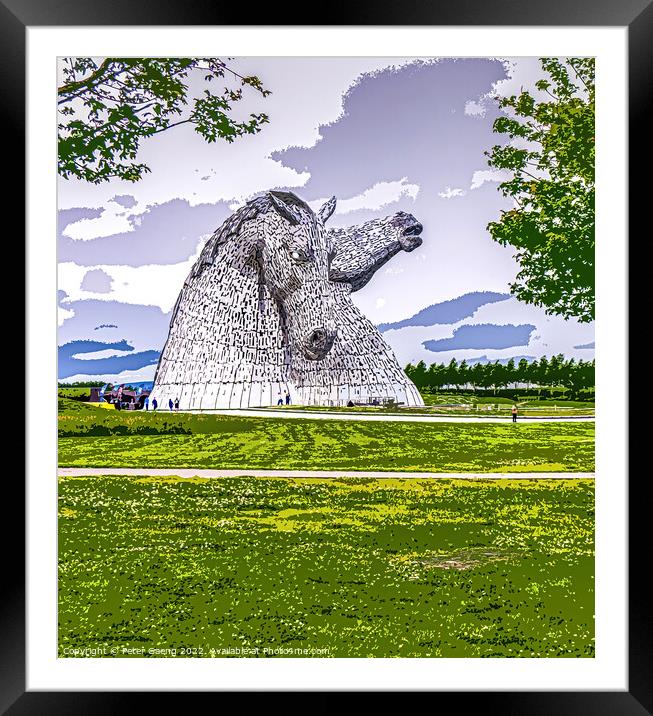 The Kelpies - Falkirk - Scotland Framed Mounted Print by Peter Gaeng