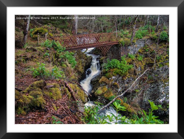 Rusty bridge in Glen Affric Framed Mounted Print by Peter Gaeng