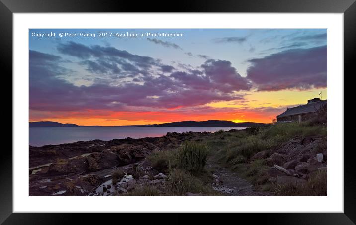 Sunset over the Firth of Clyde and little Cumbrae  Framed Mounted Print by Peter Gaeng