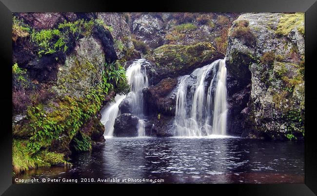 Black Linn waterfall near Greenock in Inverclyde.  Framed Print by Peter Gaeng