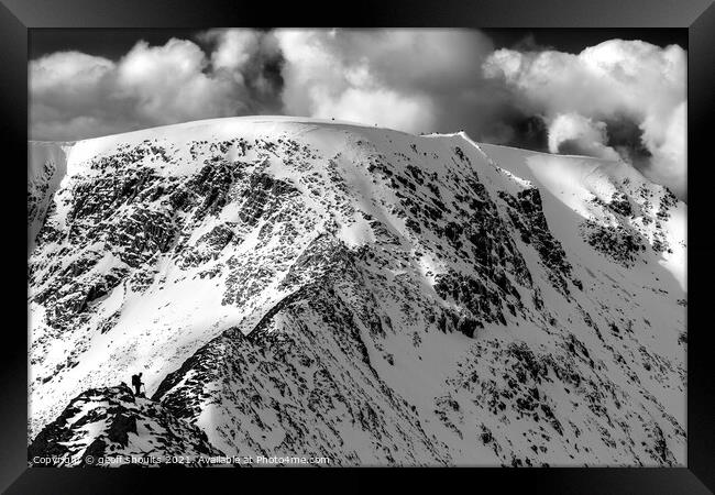 Helvellyn, winter Framed Print by geoff shoults