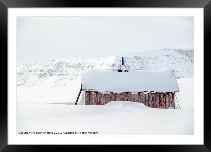 Winter in the mountains of Lapland Framed Mounted Print by geoff shoults