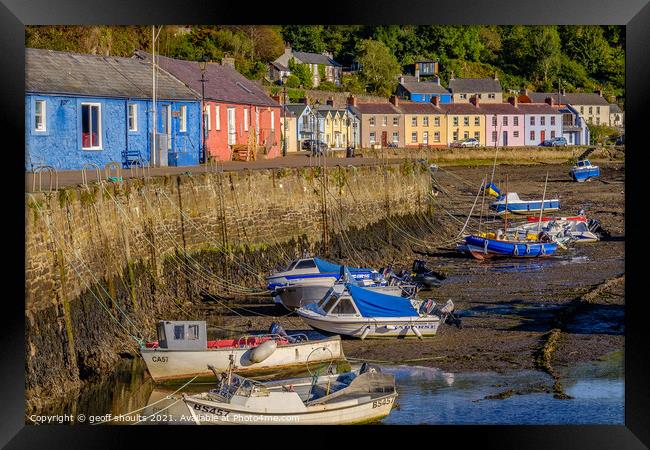 Fishguard, low tide Framed Print by geoff shoults