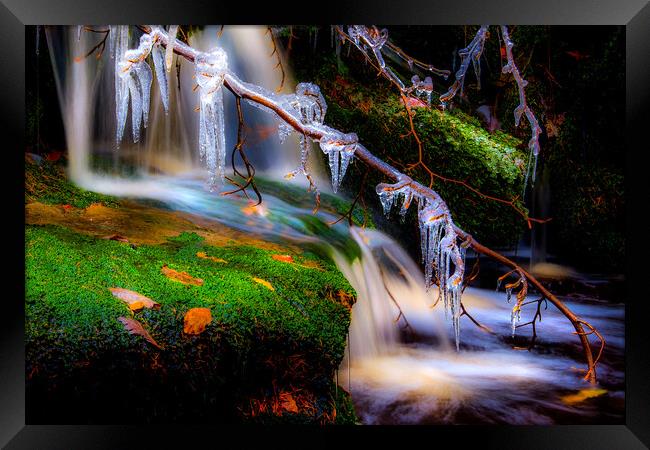 Winter stream Framed Print by geoff shoults