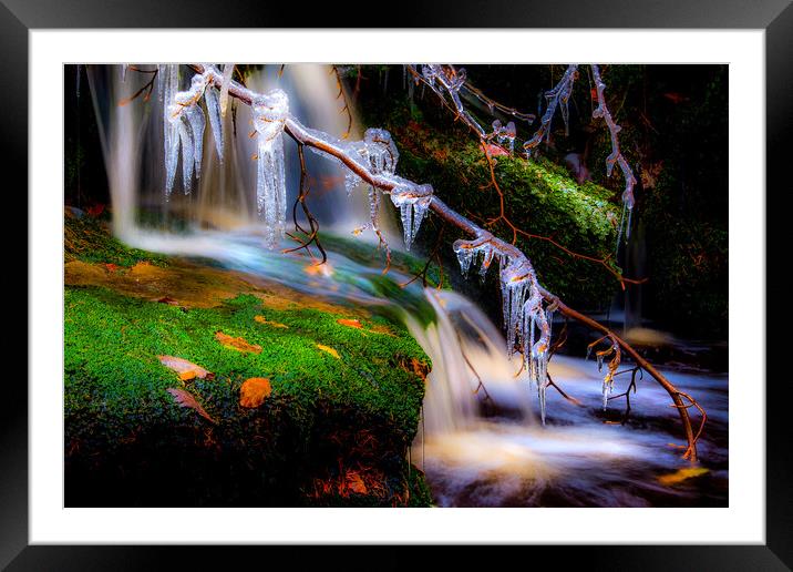 Winter stream Framed Mounted Print by geoff shoults