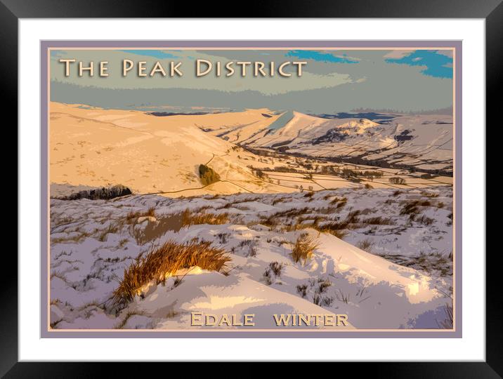 Edale , winter Framed Mounted Print by geoff shoults