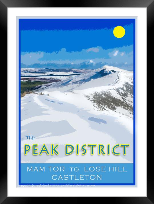 Mam Tor to Lose Hill Framed Mounted Print by geoff shoults