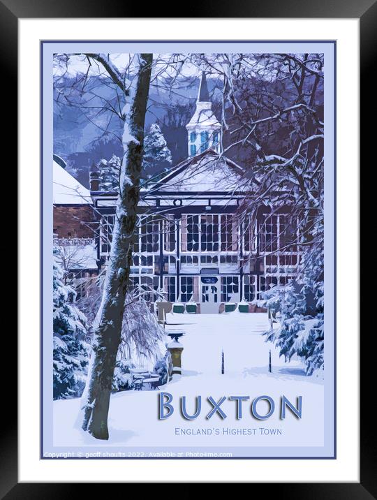 Buxton in the snow Framed Mounted Print by geoff shoults