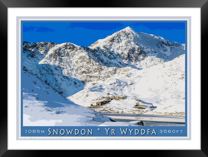 Snowdon / Yr Wyddfa in winter Framed Mounted Print by geoff shoults