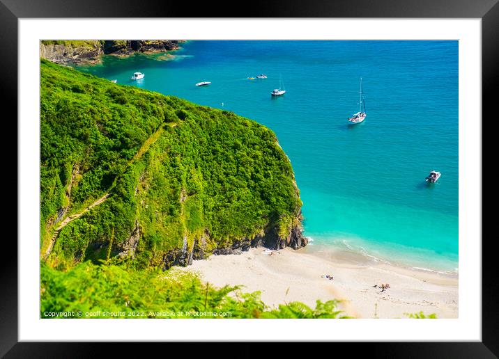 Lantic Bay, Cornwall, Framed Mounted Print by geoff shoults