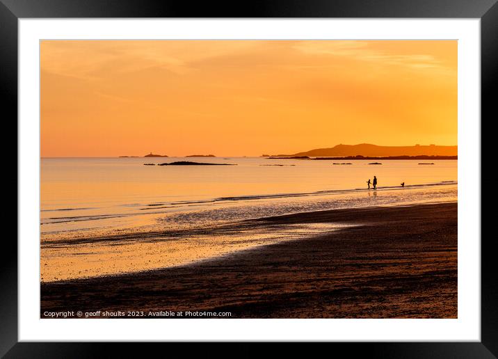 Rhosneigr beach at sunset Framed Mounted Print by geoff shoults