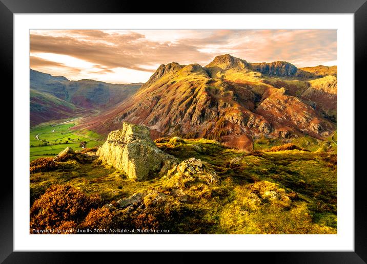 Langdale in the Lake District Framed Mounted Print by geoff shoults