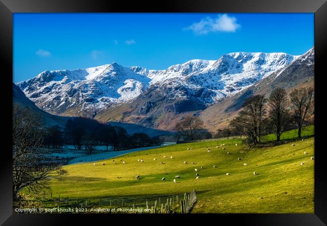Grisedale in the Lake District, winter Framed Print by geoff shoults