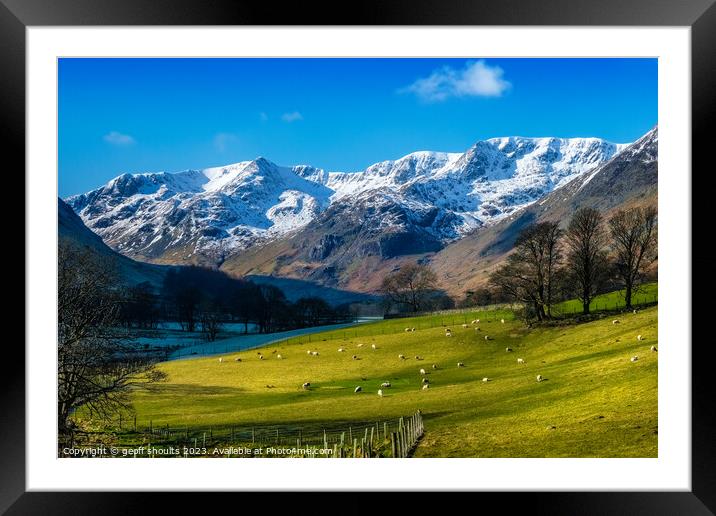 Grisedale in the Lake District, winter Framed Mounted Print by geoff shoults