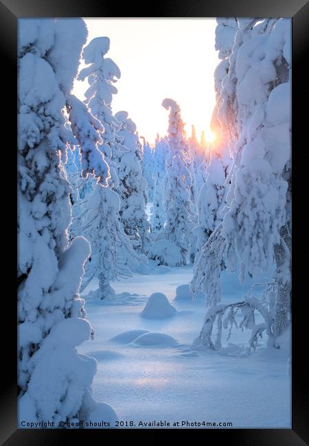 Arctic sunset, Lapland Framed Print by geoff shoults