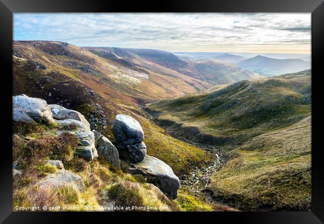 Edale from Kinder Framed Print by geoff shoults
