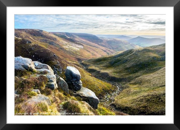 Edale from Kinder Framed Mounted Print by geoff shoults