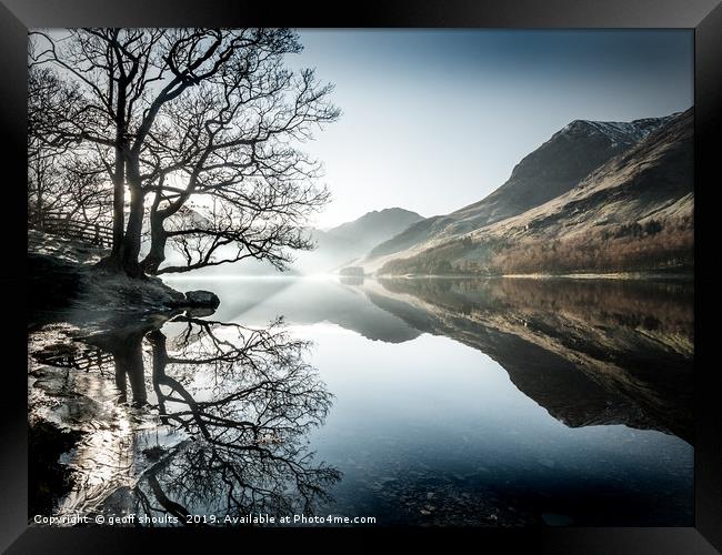 Buttermere, winter morning Framed Print by geoff shoults